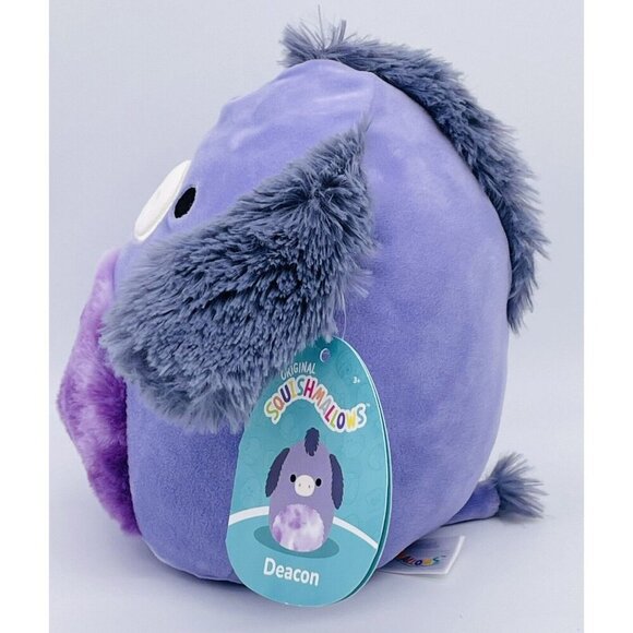 NWT Squishmallows 8" Deacon Donkey Purple Fuzzy Ears Squishdate 05.25.20… - Picture 4 of 8